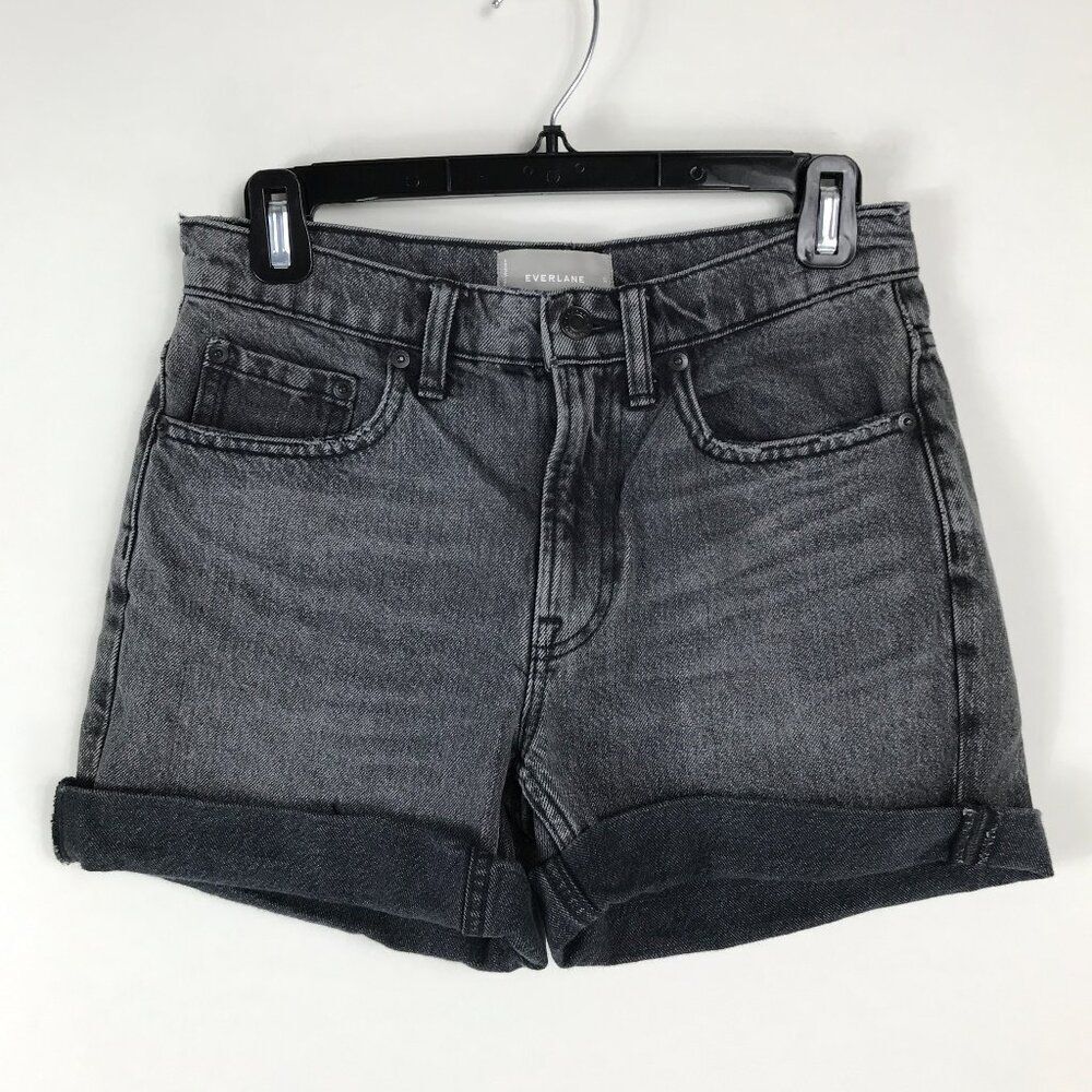 Everlane Relaxed Denim Short Women's Size 25 Vintage Black 100% Cotton Casual